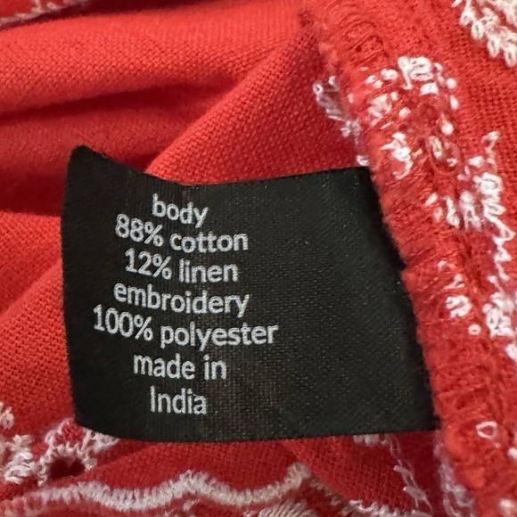 Lane Bryant 16 XL Top Shirt Red Floral Short Cap Sleeve Keyhole Round Neck Knit - Picture 5 of 8